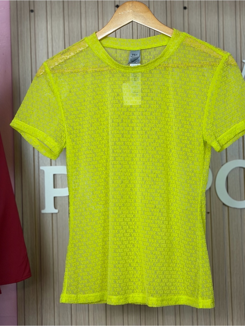 Victoria's Secret Neon Yellow Mesh Beach Tee - Picture 2 of 6